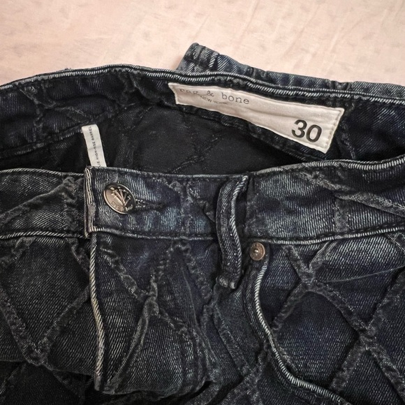 rag & bone women wide legs Quilted Dark Blue Ankle Jeans barrel - Picture 4 of 5